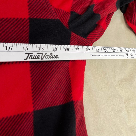Old Navy Women's XL One-Piece Hooded Pajama Black Red Plaid Flannel Zip Front - Picture 9 of 13